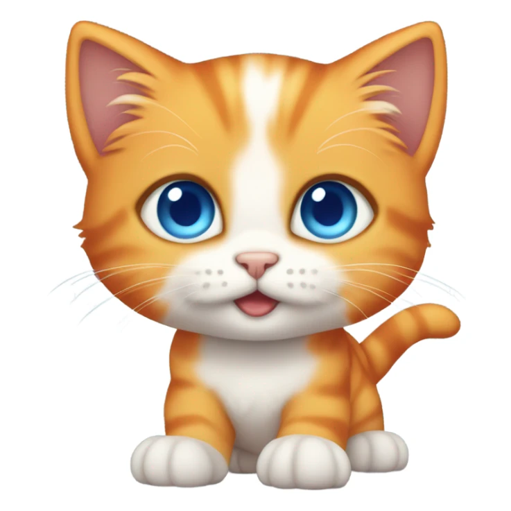 Orange kitten with blue eyes looking at me sticker
