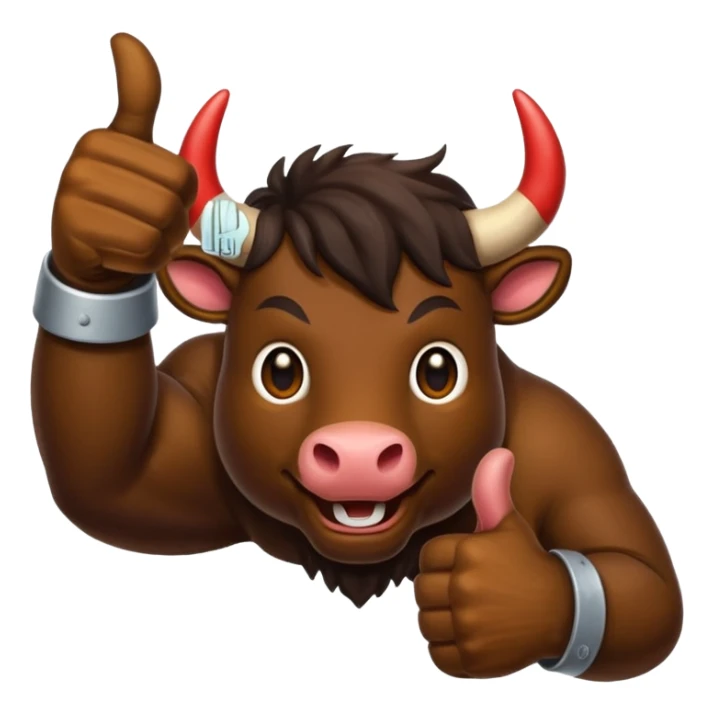 Emoji like (thumbs up) bull's hoof sticker