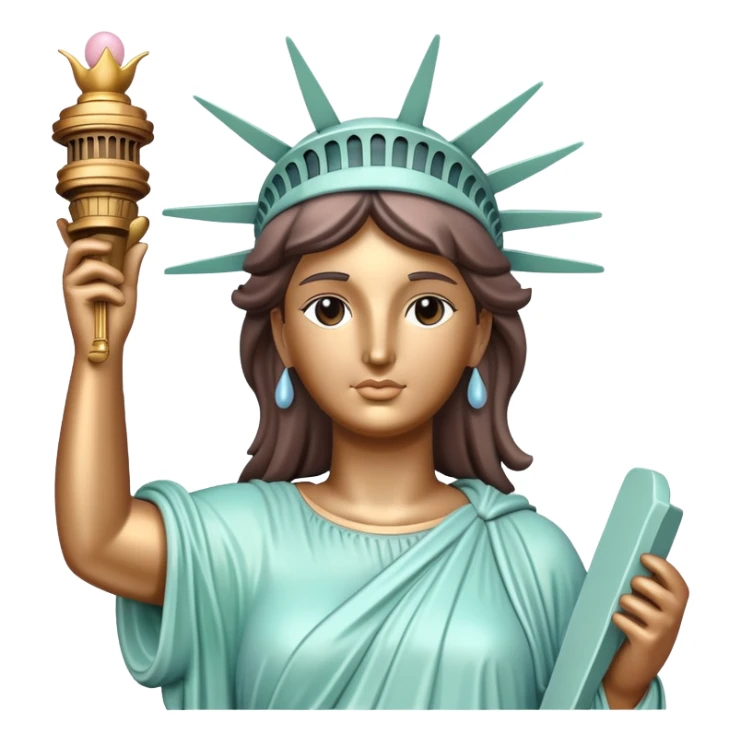 Statue of Liberty with gentle pastel colors, not bright sticker