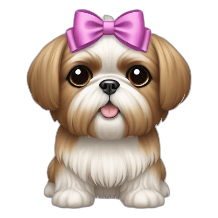 Dog Shih Tzu with a bow on head full-body sticker