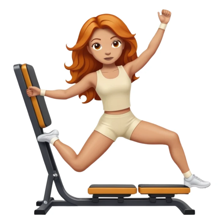 Ginger girl leg press middle part hair stretching cream outfit sticker
