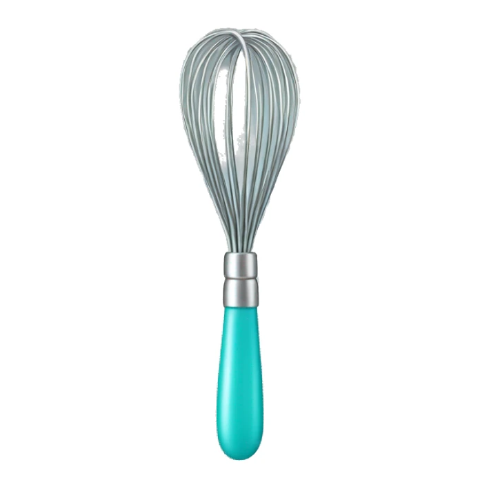 Realistic silver metallic and tiffany blue whisk.  sticker