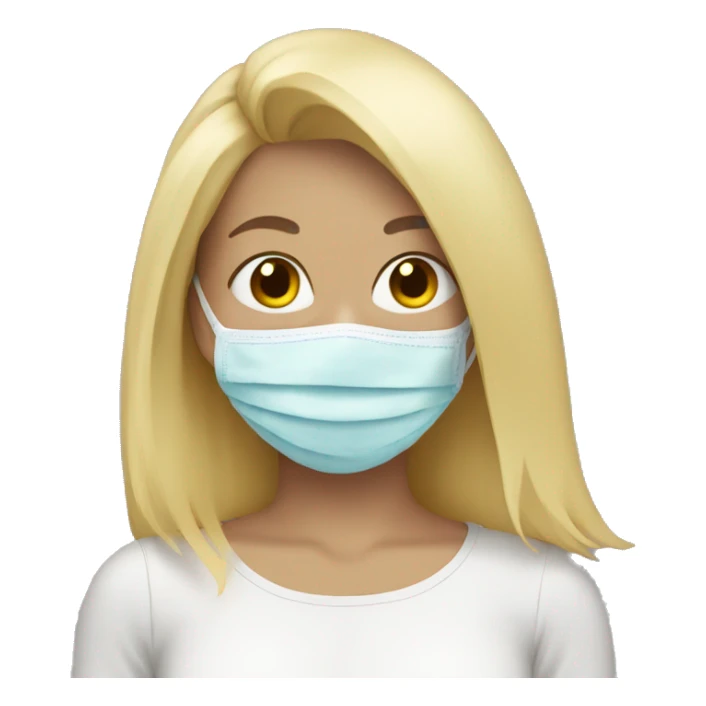 Blonde girl with face mask on sticker