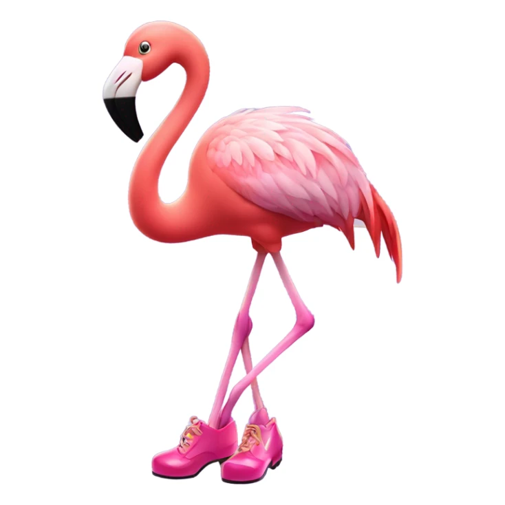  A pink flamingo with tap-dancing shoes sticker