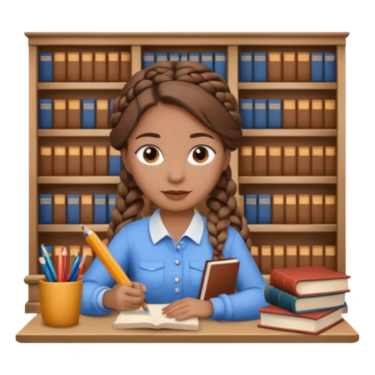 women working with paper and books braid hair sticker