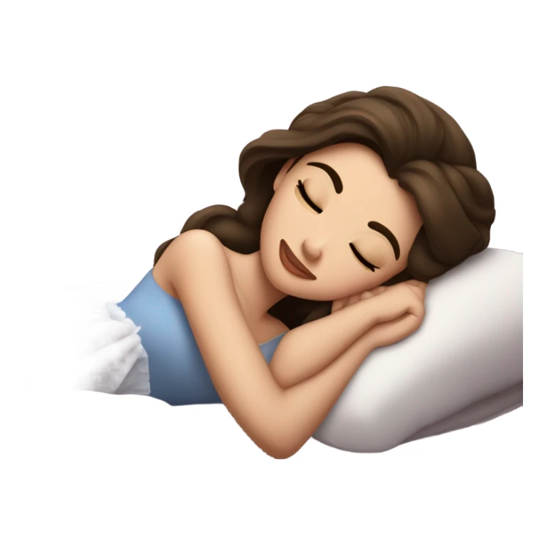 Sleeping brunette beauty princess Disney, bed, white skin sticker