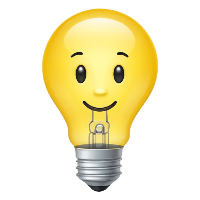 Simple flat emoji of a bright yellow light bulb symbolizing a positive idea, with a green check mark next to it. Clean, modern, minimal design. No text, no 3D, no shadows. White or transparent background.. sticker