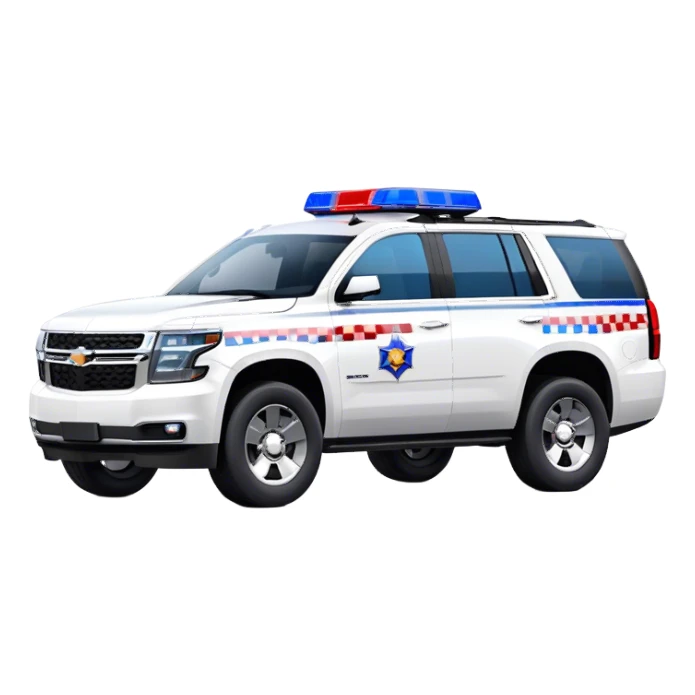 Emergency Response SUV - Chevrolet Tahoe (Model Year: 2021) (Iconic colour: White with red/blue sirens) sticker