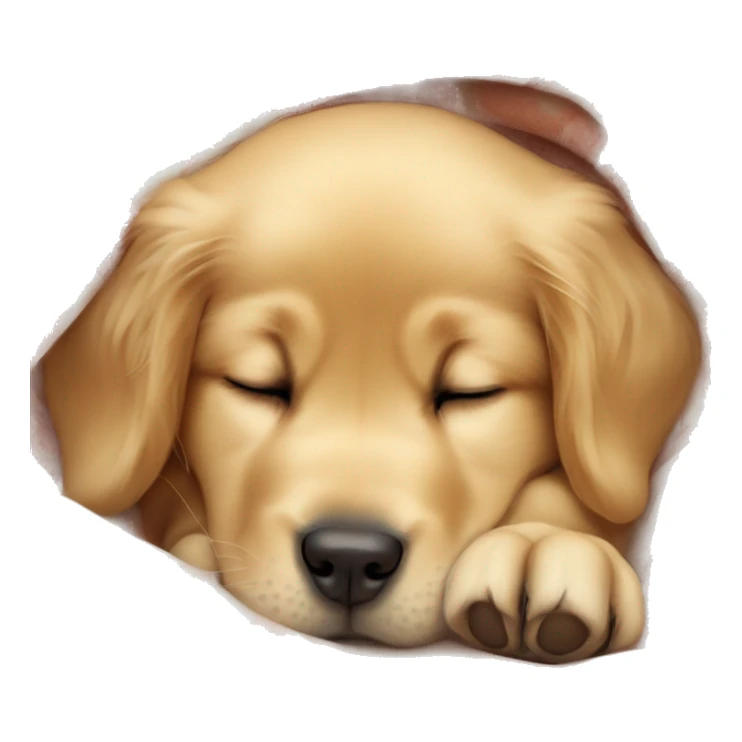 golden retriever puppy sleeping with a blanket sticker