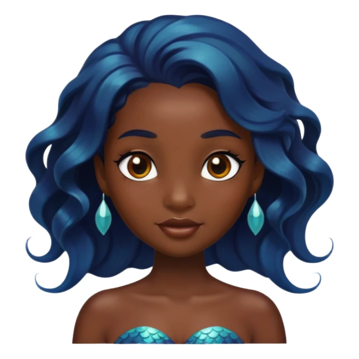 black mermaid with dark skin sticker