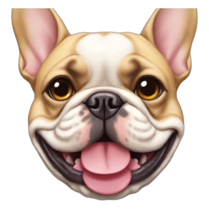 Fat smiling french bulldog with ball sticker