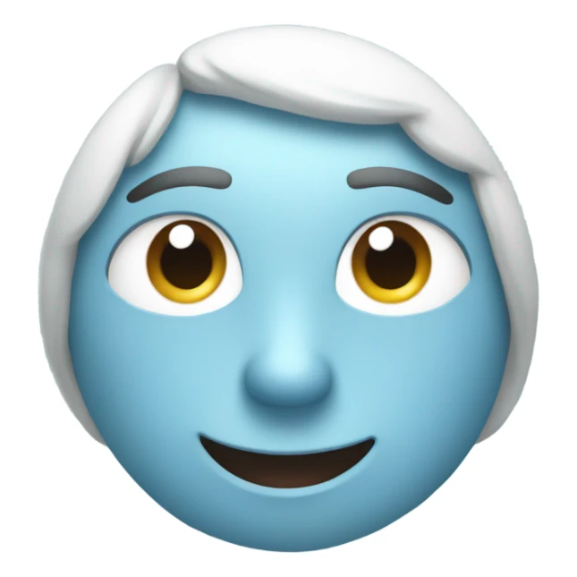 Smiling regular iOS18 emoji with both eyes replaced with light blue snowflakes  sticker