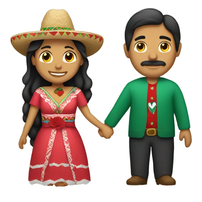 mexican man with holding hands with a woman sticker