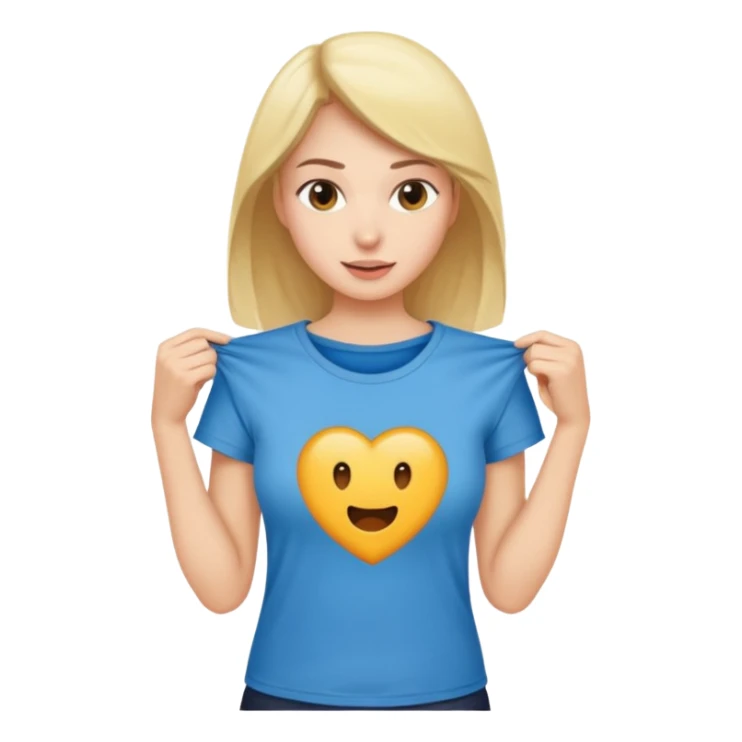 Emoji perempuan sedang membuka tshirt sticker