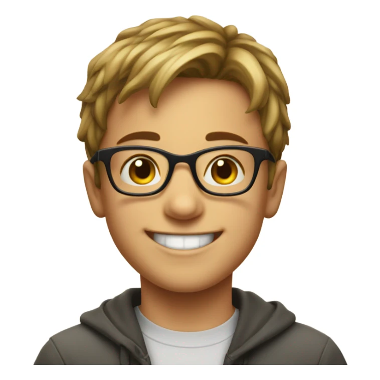 boy with glasses and smile emoji  sticker