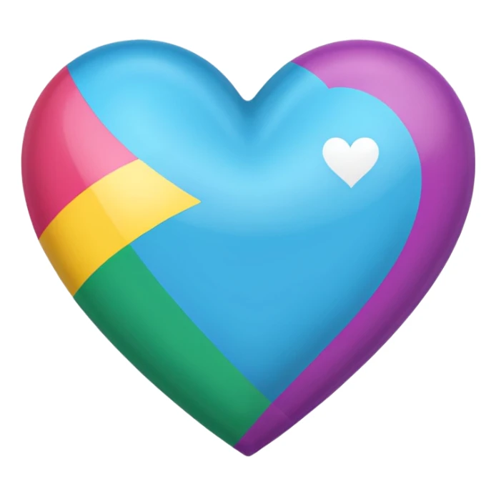 heart with abrosexual pride flag colors sticker