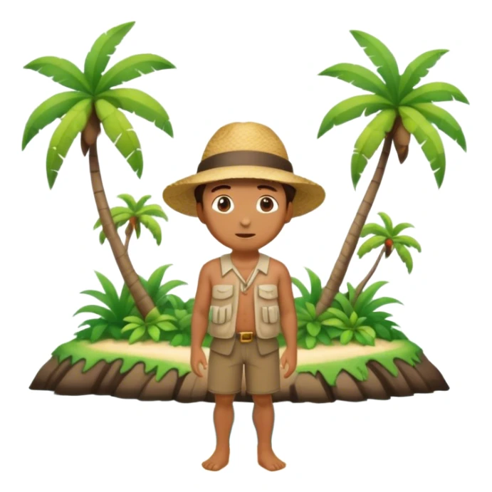 rear view of a man standing on an islet looking forward. sticker