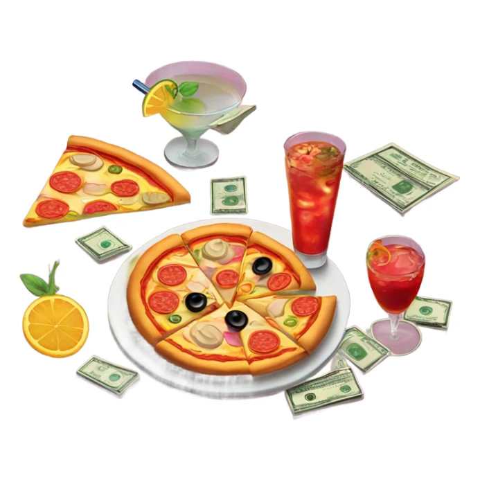 PIZZA COCKTAIL MONEY sticker