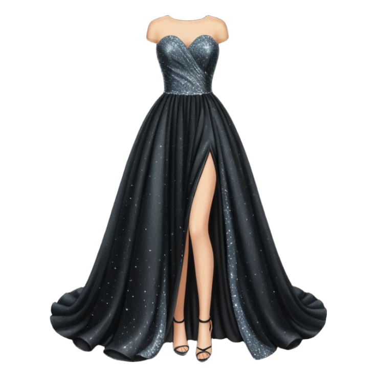 black glittery prom dress sticker