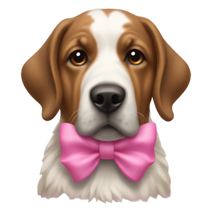 Bernie's mountain dog with pink bow sticker