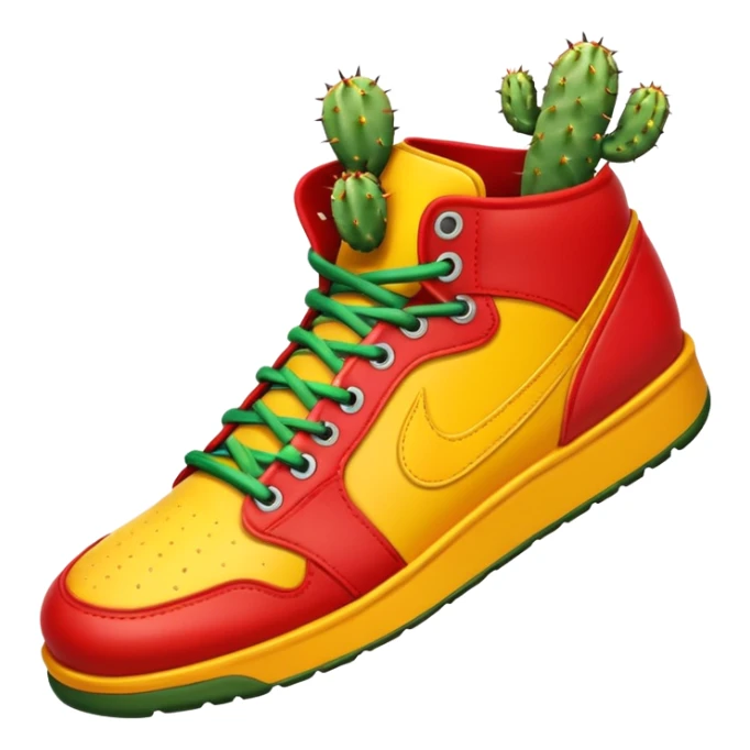 Shoe emoji and the model is the jumpman jack bright cactus sticker