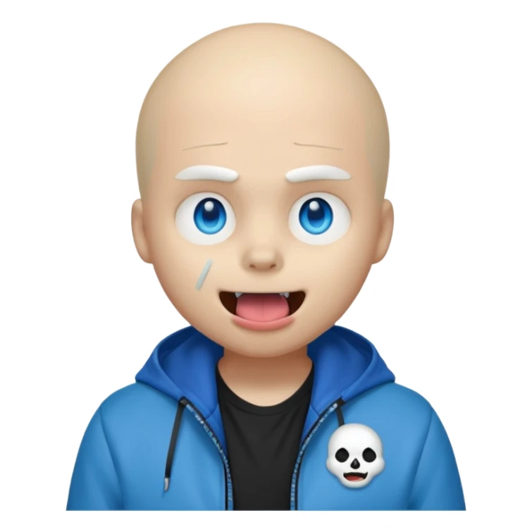 Sans from undertale with his blue eyes and his tongue out sticker
