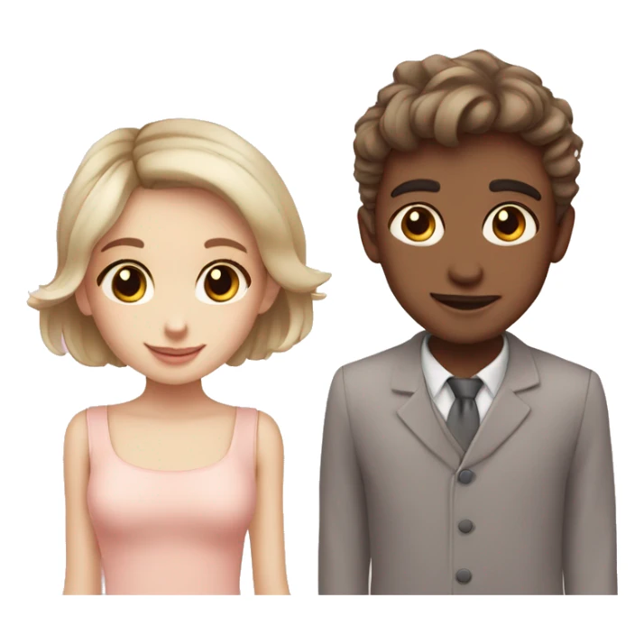 Pretty girl with handsome boy pastel colour sticker