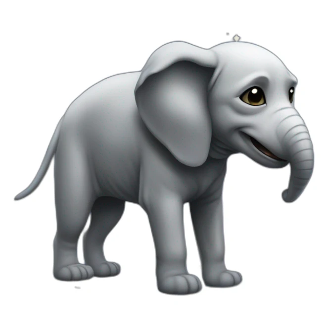 Chien sur un éléphant vu de l'espace sticker