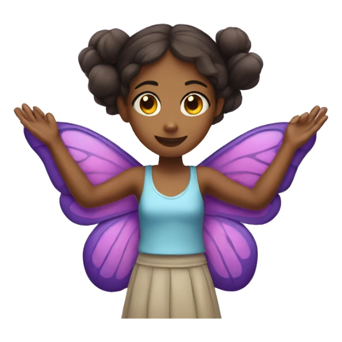 Girl with butterfly wings and 4 arms sticker
