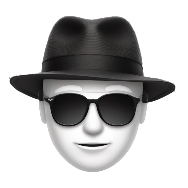 WHITE FACE WITH SUNGLASSES AND BLACK SUN HATS sticker