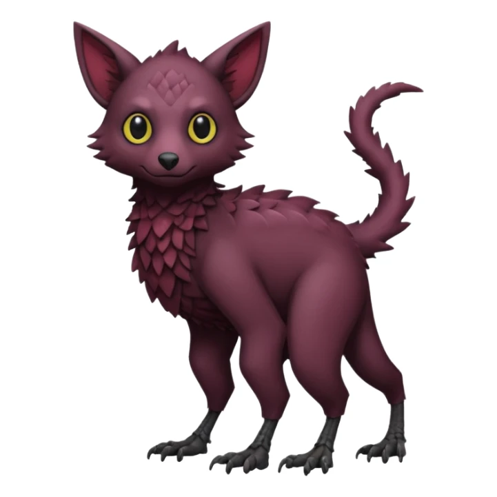black Trico-hybrid-creature dark burgundy (full body) sticker