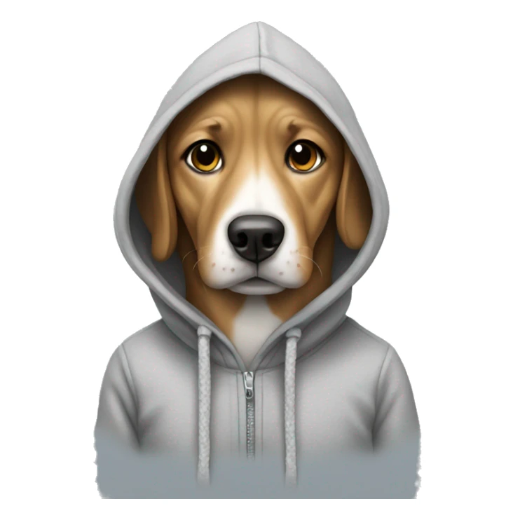 Dog wearing a hoodie  sticker