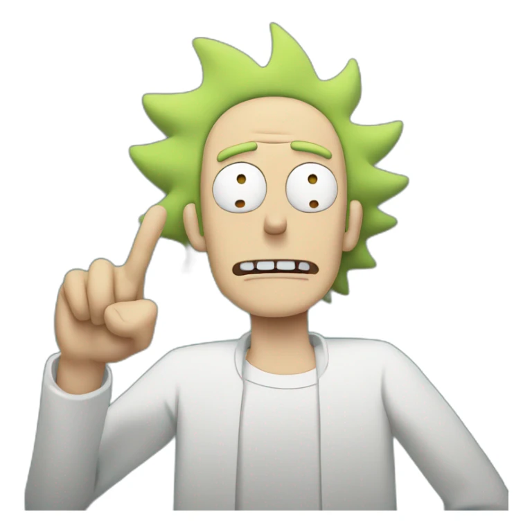 morty from rick and morty shows finger sticker