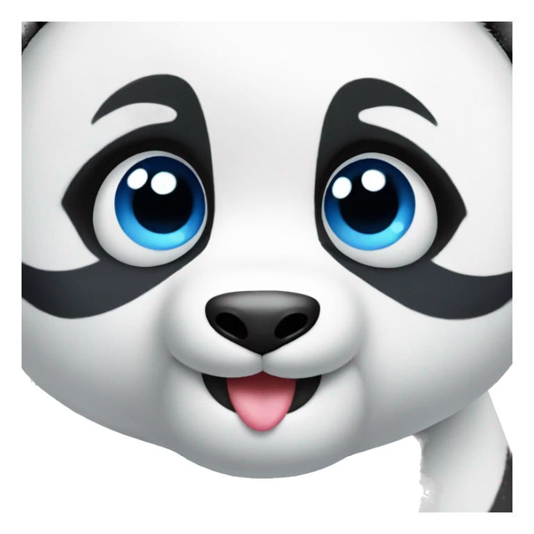 Blue eyed baby panda in love sticker