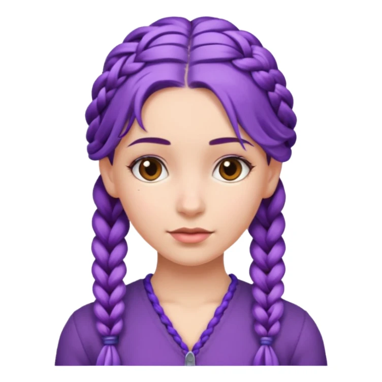 woman with purple braided hair sticker