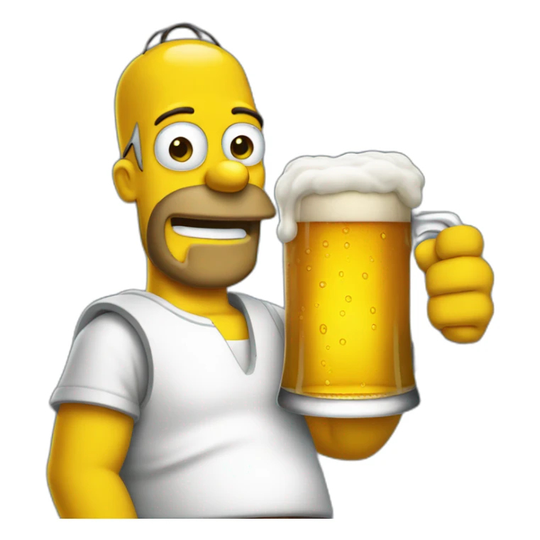 beer holding homer sticker