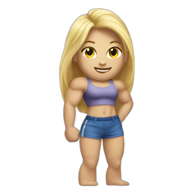 Strong muscle arm blonde girl sticker
