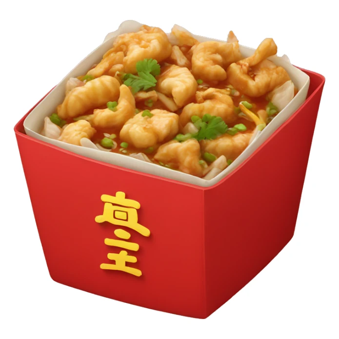 Chinese food in a red box sticker