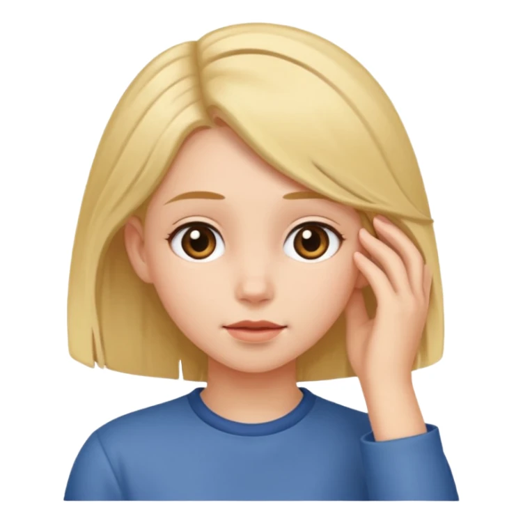 girl tucking hair behind her ear sticker