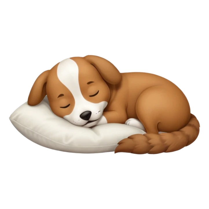 Dog sleeping with a pillow sticker