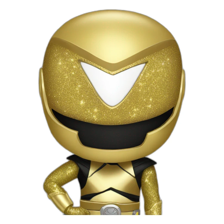glitter golden black power ranger full body sticker