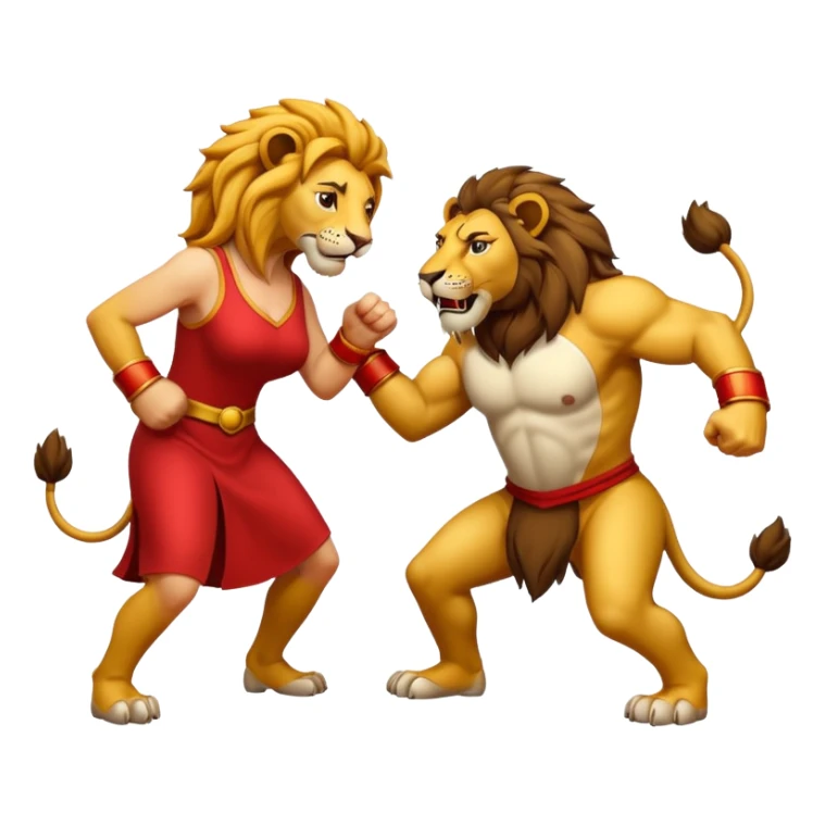 lion fight with his damn wife sticker