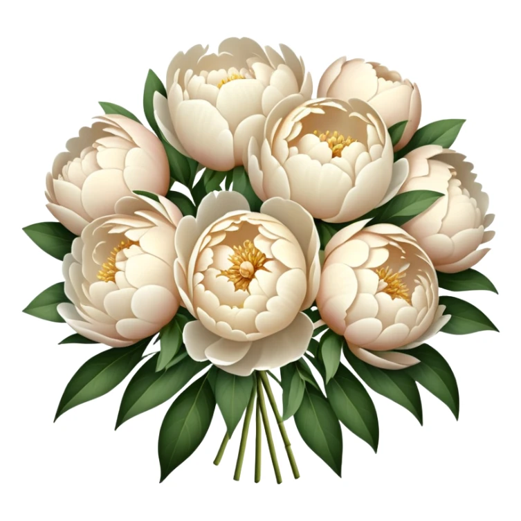 A large bouquet of cream peonies sticker