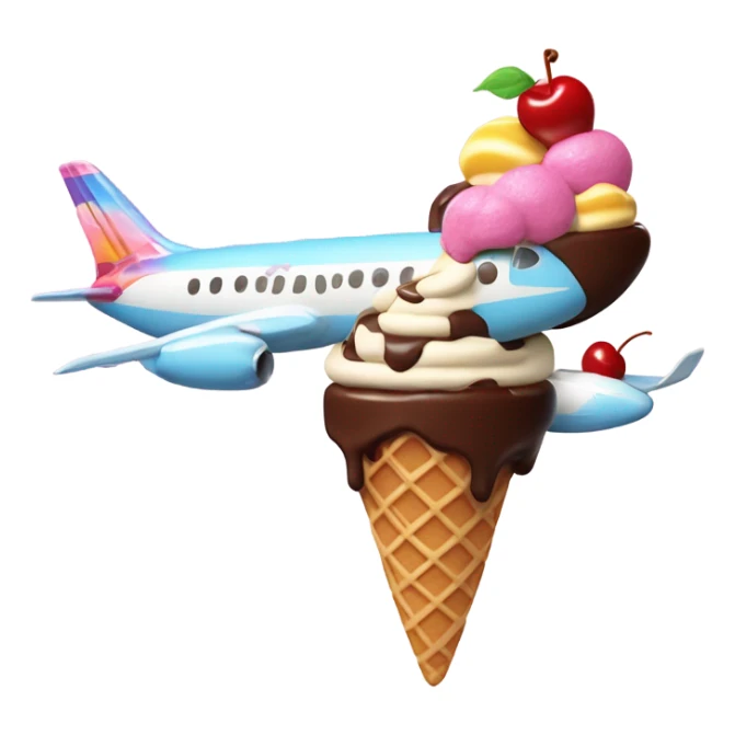 Airplane themed by an  ice cream sundae sticker