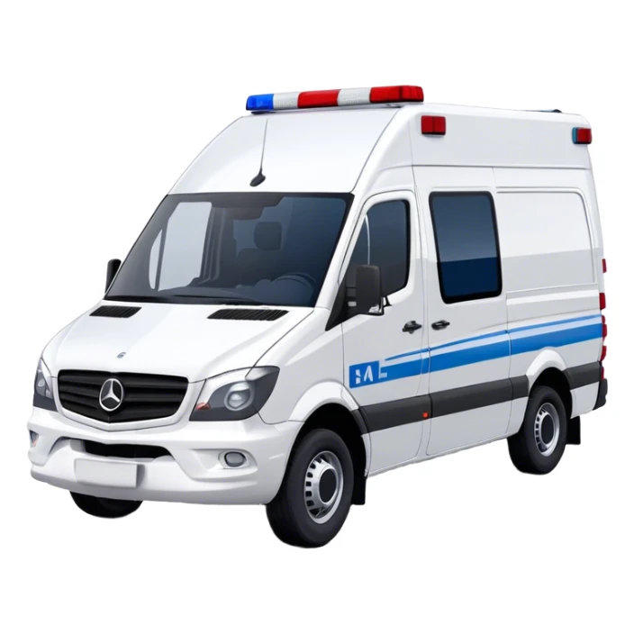 Ambulance - Mercedes-Benz Sprinter (Model Year: 2018) (Iconic Colour: White with red and blue markings) sticker