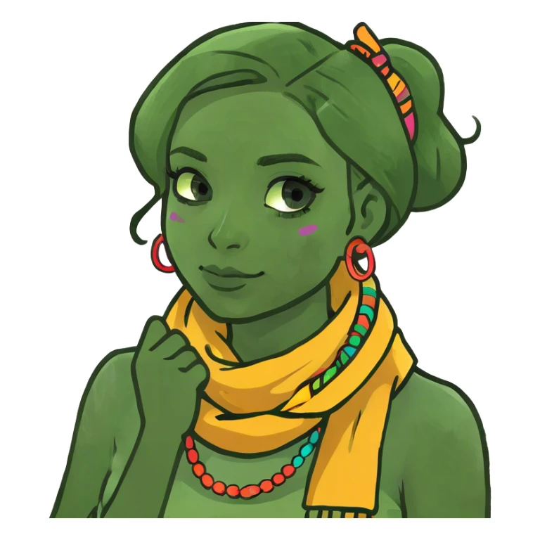 I girl with her hands around her neck sticker