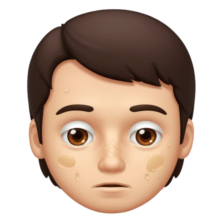 brunette man with lots of acne sticker