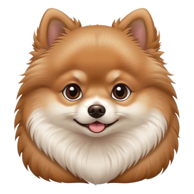brown and white two baby pomerania sticker