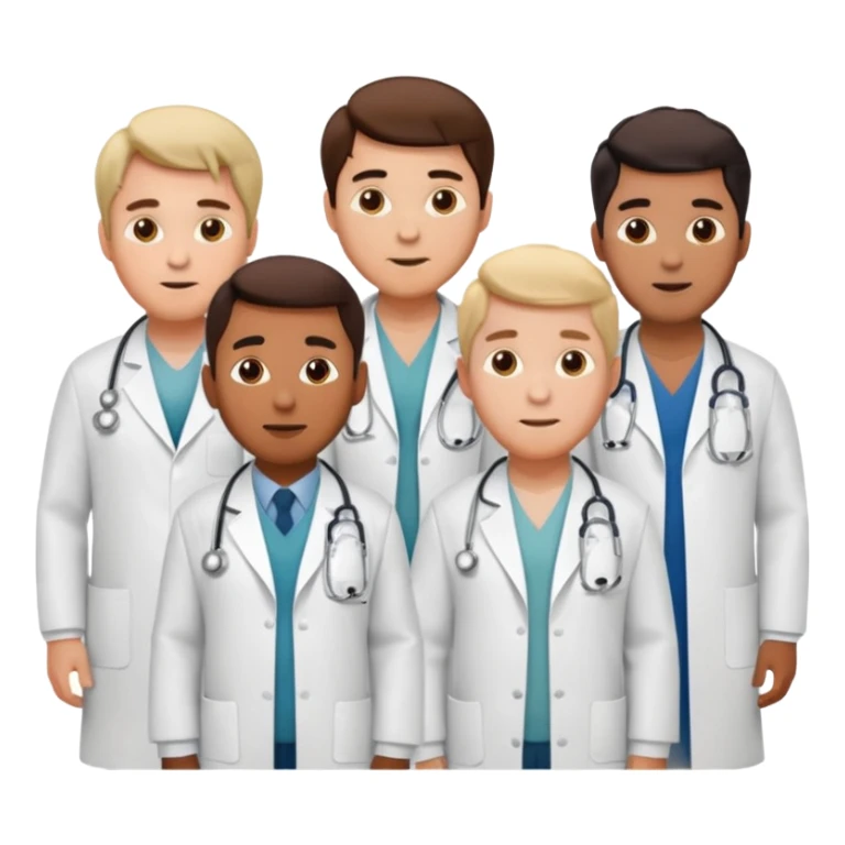 5 doctor staff all men  make some space between em sticker