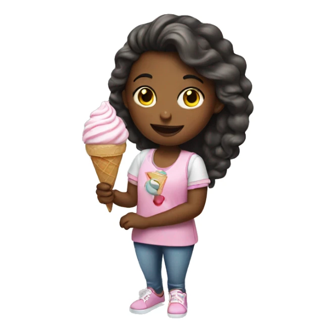 Girl with ice cream sticker